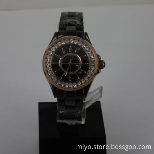 Best Ladies' Fashionable Ceramic Wristwatch with Czech Stones, Japan Movement, 3ATM Water Resistance